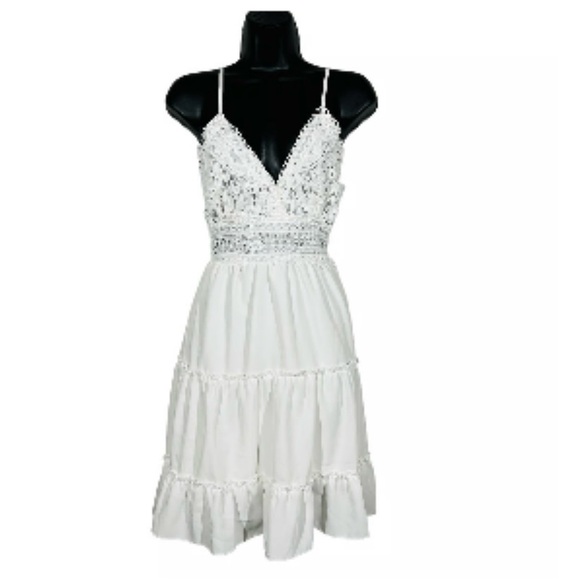 ECOWISH Dress V-Neck Spaghetti Strap Bowknot - Picture 6 of 16